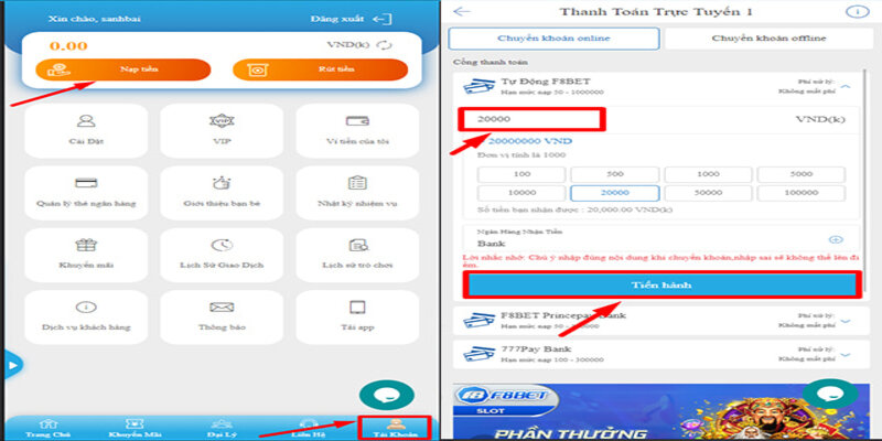 Điền thông tin đầy đủ và chính xác theo từng ô dữ liệu do nhà cái yêu cầu